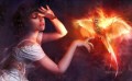 woman and phoenix Fantasy